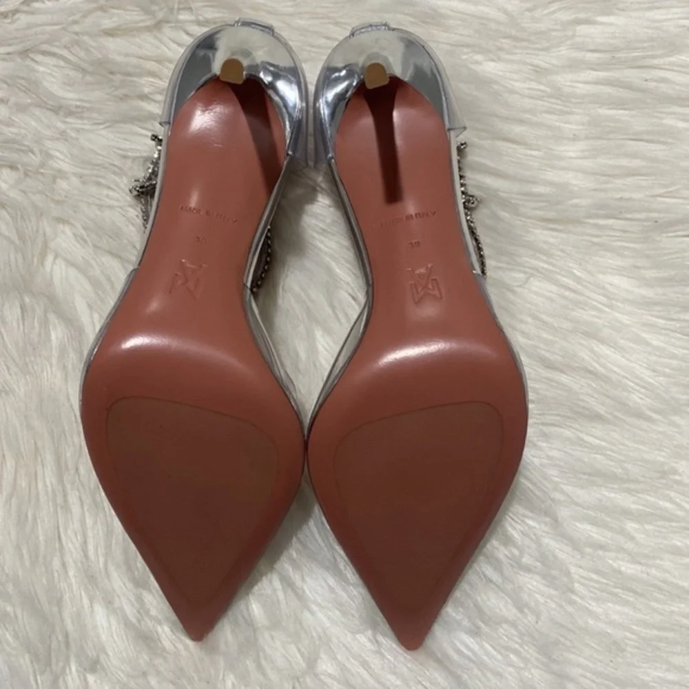 Amina Muaddi Ursina crystal embellished‎ transparent pump size 38EU